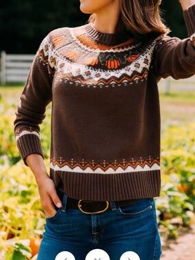Kiel James Patrick Cozy Pumpkin Sweater Brown - Women’s Small
